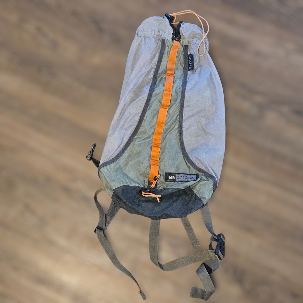 REI Flash UL Backpack OS Unisex Grey Orange Hiking Ultralight Packable Daypack